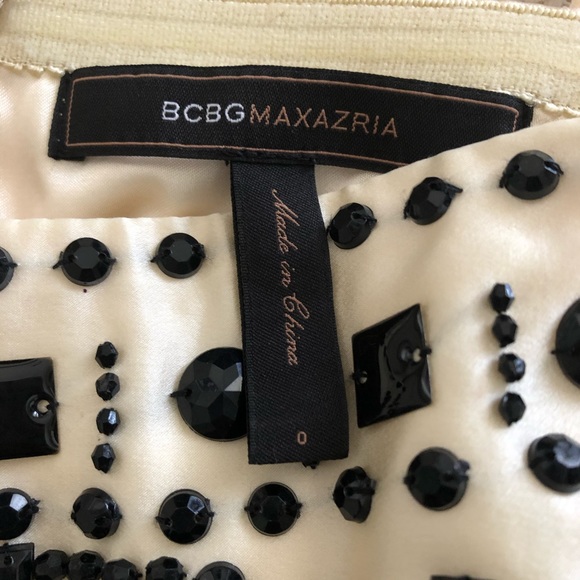 BCBG Silk ivory & black party dress size 0 - Picture 3 of 3